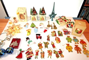 Large Lot Vintage Christmas Tree Ornaments Holiday Decor 60's-90's - Picture 1 of 23
