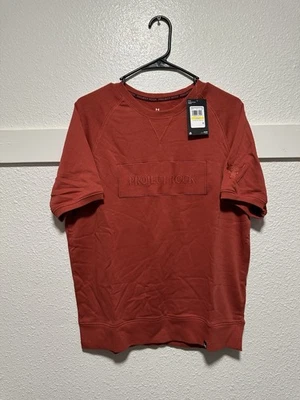 Under Armour Project Rock Short Sleeve Terry Gym Top Mens Sz M 1380177 Red - Image 1 of 4