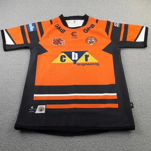 Castleford Tigers Mens Rugby Shirt Medium Orange Black Jersey Top 2020 Adult M - Picture 1 of 10
