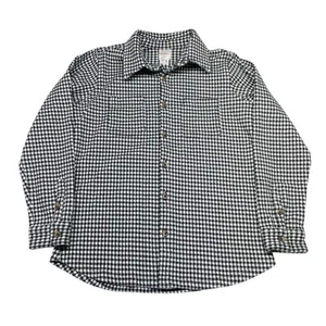 Hanna Andersson Size 10 Plaid Jacquard Button Up Black White Gingham Plaid Soft - Picture 1 of 9