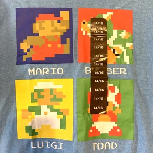 Nintendo Mario Bros Gamer Tee Youth 14/16 NWT Retro 8-Bit Luigi Toad Bowser - Picture 1 of 4