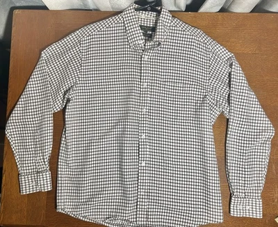 Camisa Bobby Jones grande com botões, feita na Itália, branca/vermelha - Imagem 1 de 4