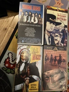 Western Vhs Bundle Young Guns Pat Garrett Billy The Kid Geronimo Real West - Picture 1 of 1