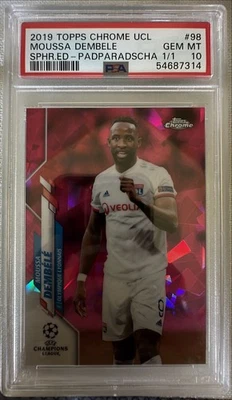 2019-20 Topps Chrome Sapphire Moussa Dembele Padparadscha 1/1 #98 PSA 10 SSP - Image 1 of 2