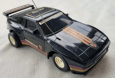 Vintage 1980s Porsche 924 RC Radio Control Car Black - Image 1 of 4