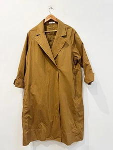 Impresionante abrigo midi para mujer de diseñador Jac + Jack talla 12 mezcla de algodón marrón - Imagen 1 de 4