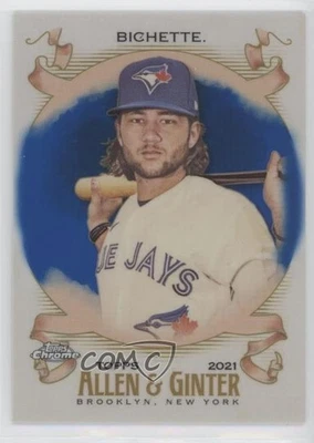 2021 Topps Allen & Ginter Chrome Blue Refractor /150 Bo Bichette #61 - Image 1 of 2