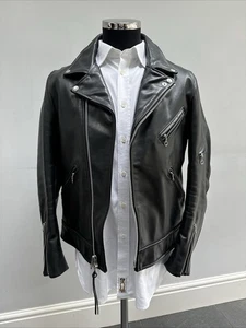 Men’s Vanson Black Leather Motorcycle Jacket Medium Large Collaboration Ltd Ed - Picture 1 of 13