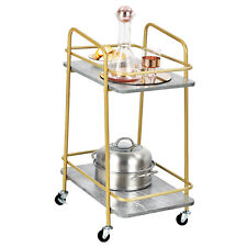 Costway Kitchen Gold Serving Cart Utility Trolley on Wheel Rolling Rack w/Handle