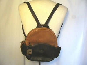Mini bolso de viaje vintage HARA de cuero bicolor para eventos mochila nueva con etiquetas  - Imagen 1 de 10
