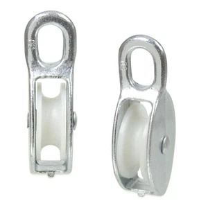 40mm Seilrolle Blockseilrolle Umlenkrolle verzinkt Drahtseil  - Bild 1 von 3