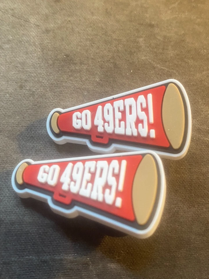 San Francisco 49 ers shoe charms, 2 piece set button back - Image 1 of 1