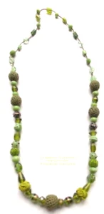 COLLIER SAUTOIR CROCHET FAIT MAIN CREATION COUTURE SYLVETTE RAISONNIER pomme*** - Picture 1 of 3