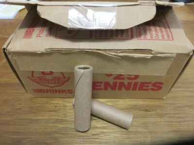 ESTATE SALE ~ TWO Wheat Penny Rolls ~ 100 Cents ~ Old Vintage Brown Wrap Roll! - Image 1 of 4