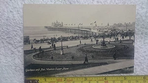 Postal Gardens & Pier, Weston-Super-Mare c1900s No74535 San Valentín sin publicar - Imagen 1 de 2