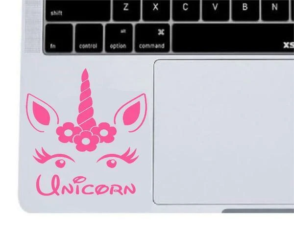 Unicorn Laptop Decal Sticker Custom Text - Cute, Unicorns, Beautiful, Mystical,  - Image 1 of 3