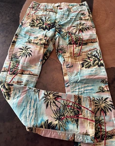 SCOTT SHRUNK BAHAMAS TROPICAL PRINT CHINO PANTS BOYS SZ 12 EU 152 - Picture 1 of 9