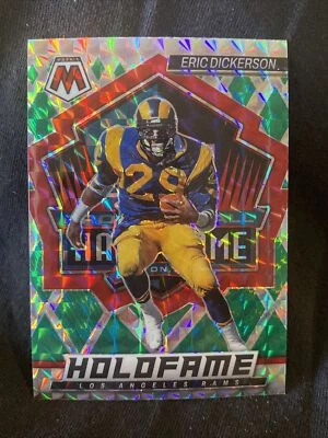 2022 Panini Mosaic Green Prizm Holofame Eric Dickerson HF-11 Los Angeles Rams - Image 1 of 2