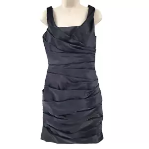 White House Black Market WHBM Dress sz 6 Black Pleated Formal Evening Cocktail - Picture 1 of 4