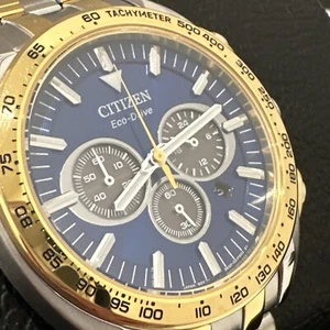 Citizen Eco-Drive Men's Chronograph Calendar Silver Watch 43MM CA4544-53L - Picture 1 of 24