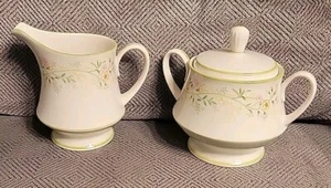 Noritake Ivory China Cortege 7211 Sugar Bowl With Lid And Creamer Made In Japan - Picture 1 of 10