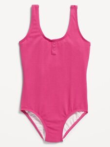 Old Navy Kid Girls One-Piece Henley Swimsuit Pink Size Large XL