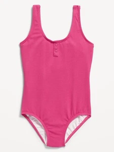 Old Navy Kid Girls One-Piece Henley Swimsuit Flower Trail Pink Size Large - Picture 1 of 1