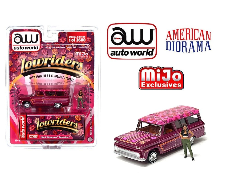 Auto World x American Diorama 1:64 1957 Chevrolet Suburban Lowrider With Figure - Image 1 of 1