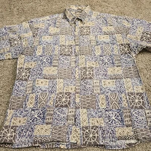 Campia Moda Hawaiian Shirt Mens Button Down Aloha Size XL X-Large Tribal Cotton - Picture 1 of 9