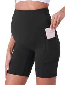 Women's Maternity Shorts Over The Belly Biker Yoga Active Pregnancy Workout S... - Picture 1 of 6