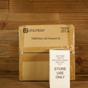 Utilitech 32217 Bulb 40W T6 LED Filament Series Clear, 120V (9 bulbs in Lot) - Picture 1 of 10