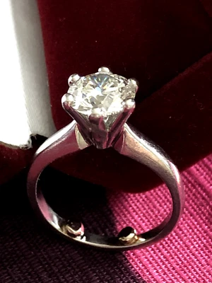 DIAMOND ROUND BRILLIANT 1.31 CARAT G SI1 EXCELLENT CUT WITH PLATINUM SETTING - Image 1 of 4