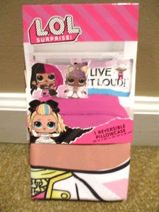 Funda de almohada reversible estándar LOL Surprise ROCK STAR GIRLS 20 x 30" NUEVA - Imagen 1 de 6