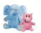 Plush Elephant 7 in and Piggie 5 in Soft Stuffed Toys with Embroidered Details