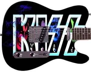 KISS Facsimile Autographed Signed Graphics Photo Guitar - Picture 1 of 3