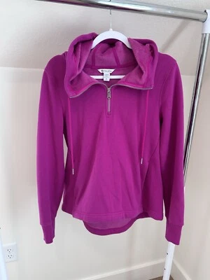 Athleta Acogedora Karma 1/4 Cremallera Sudadera con Capucha Suave Felpa Forrada Sudadera Para Mujer S Fucsia Foto 1 de 4