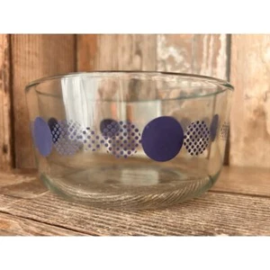Pyrex Blue Atomic Dot Geomettic 1 quarto ciotola vetro trasparente modello 7201 - Foto 1 di 3