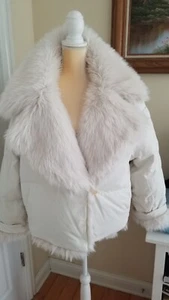 NWT Banana Republic Reversible Faux Fur Down Jacket L-XL sold out - Picture 1 of 15