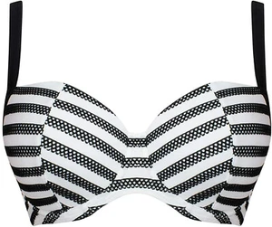 Curvy Kate SUNSEEKER Bikini BH mit Bügel Gr.80M UK36J BH wattiert gestreift - Picture 1 of 5
