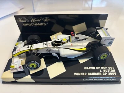 Pulsante Jenson 1/43 Minichamps Brawn BGP 001 "Winner Bahrain GP 2009" - Immagine 1 di 2