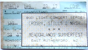 BOLETO DE CONCIERTO DE COLECCIÓN 1O JUNIO 1992 CROSBY, STILLS AND NASH N.J. MEADOWLANDS - Imagen 1 de 3