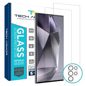 Tech Armor Samsung Galaxy S24 Ultra Ballistic Glass Screen Protector - 2 Pack - Picture 1 of 8