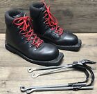 Alico Leather 3-Pin Telemark Ski Boots Vibram Soles Us Women's 9 W/ Heel Cables