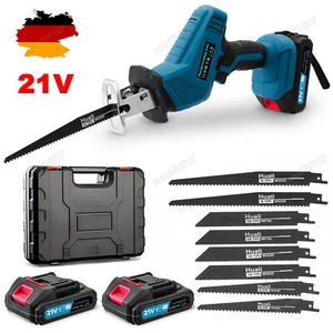 4000rpm 2 Akku Säbelsäge Mit 8 Sägeblätter Elektrische Reciprosäge Tigersäge DE - Bild 1 von 11