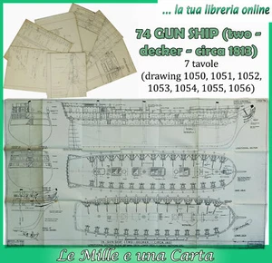 modellismo navale tavole piano di costruzione nave 74 GUN SHIP HAROLD UNDERHILL - Bild 1 von 12