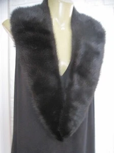 Jet Black Mink Collar Scarf Wrap  42" x 5” Exc. Condition Sale!!!9 - Picture 1 of 6