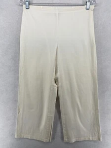 EILEEN FISHER Pants XS Organic Cotton Twill Wide Crop Side Zip Off White - Picture 1 of 20