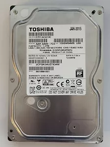 DT01ACA100, HDKPC03H0A01 S, FW: AA00/7C0, JAN 2015, Toshiba 1Tb 3.5" SATA HDD - Picture 1 of 2