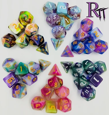 Juego de 42 dados poliédricos para mazmorras y dragones juego juguete D4 D12 D20 DND RPG MTG Foto 1 de 4