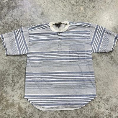 Impact Shirt Mens Medium Striped Casual Short Sleeve Pocket 90s Vintage Style - Image 1 of 4